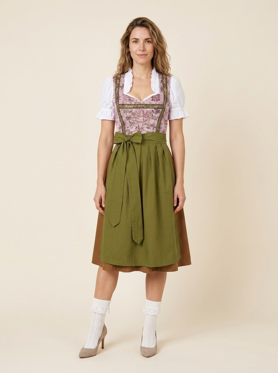 Dirndl Set Astrid rosé Frontansicht ganzer Körper