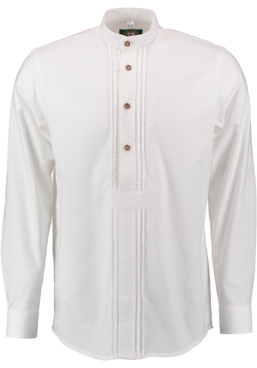 Trachtenhemd - Herrenhemd Bernhard weiß langarm - Dirndl.com