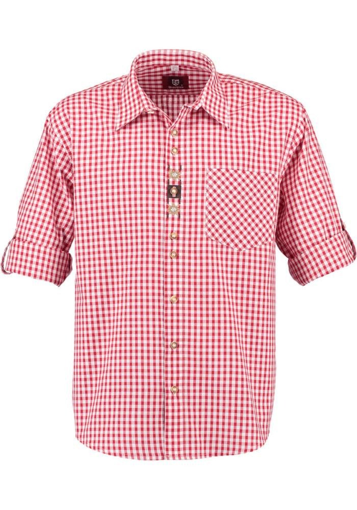 Trachtenhemd - Trachtenhemd Samwell rot langarm - Dirndl.com