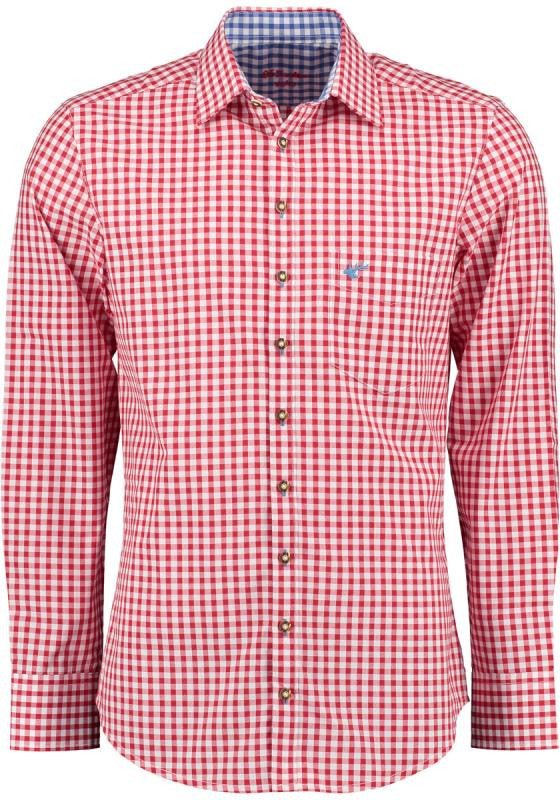 Trachtenhemd - Trachtenhemd Loras rot langarm - Dirndl.com