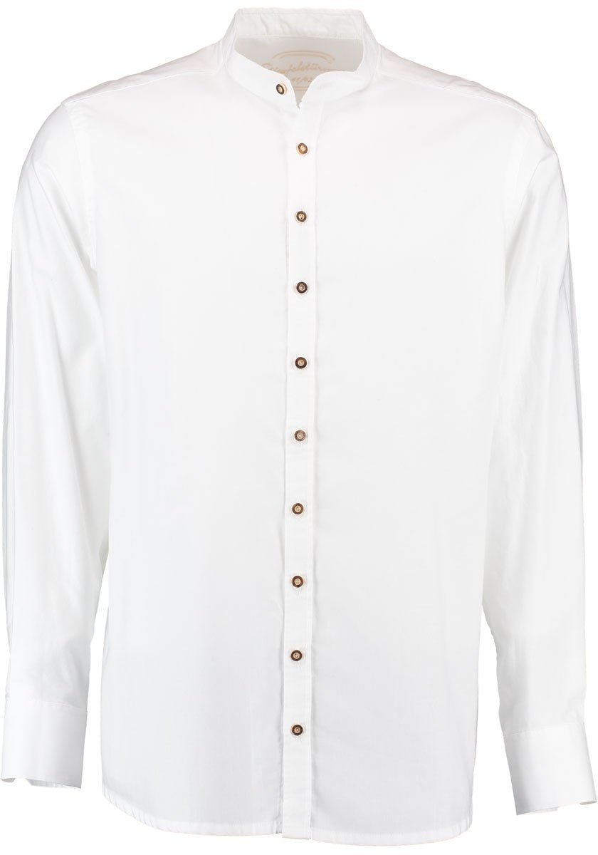 Trachtenhemd - Trachtenhemd Maxl weiß langarm - Dirndl.com