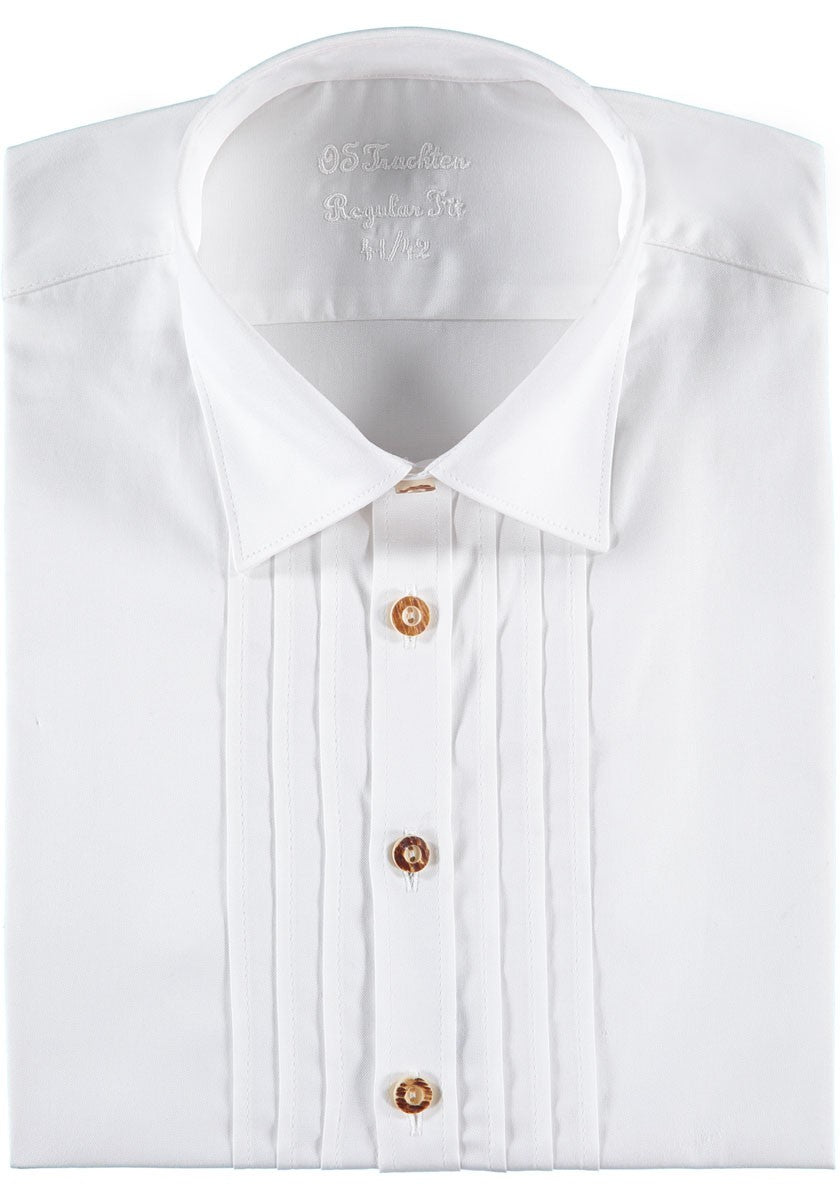 Trachtenhemd - Herrenhemd Lucki weiß langarm - Dirndl.com