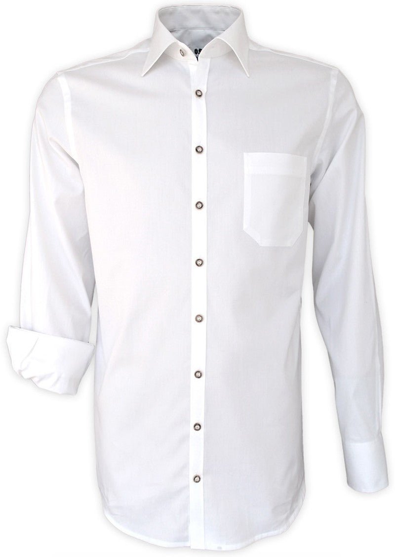 Trachtenhemd - Trachtenhemd Paul weiß langarm - Dirndl.com