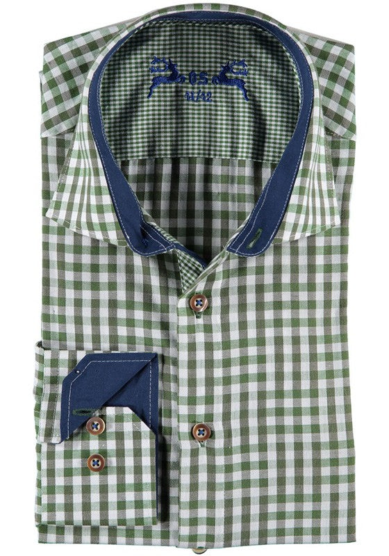 Chemise homme Vale vert manches longues