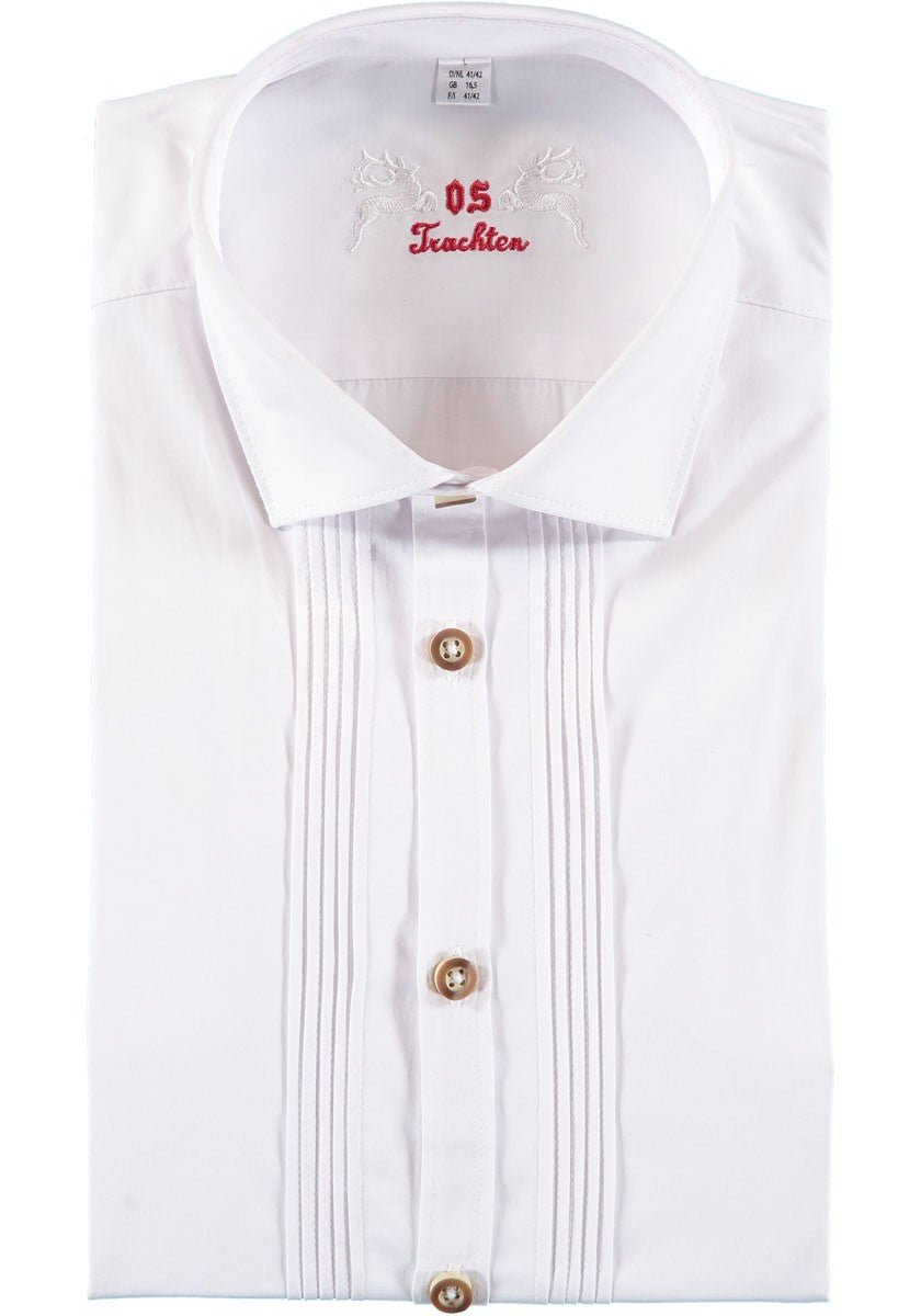 Trachtenhemd - Herrenhemd Dagobert weiß langarm - Dirndl.com