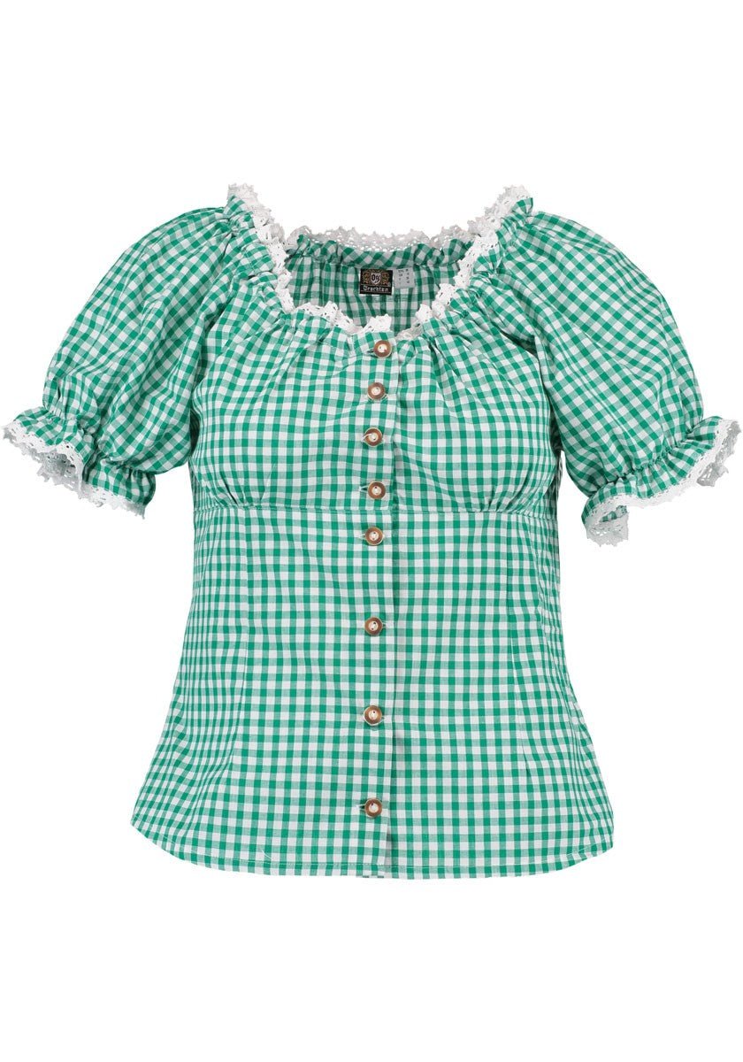 Trachtenbluse - Damenbluse Laura grün - Dirndl.com