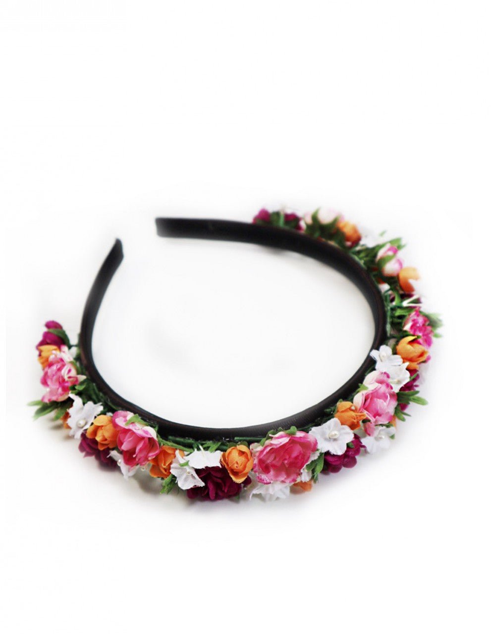 Haarreifen - Blumen - Haarreif lila - orange - Dirndl.com