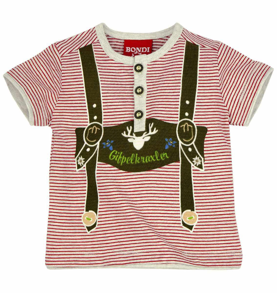 T-Shirt geringelt mit Knopfleiste