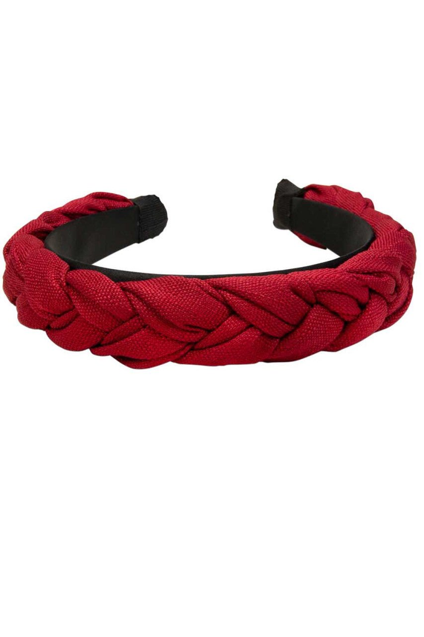 Haarreifen - Flecht - Haarreif Leinen - Optik rot - Dirndl.com