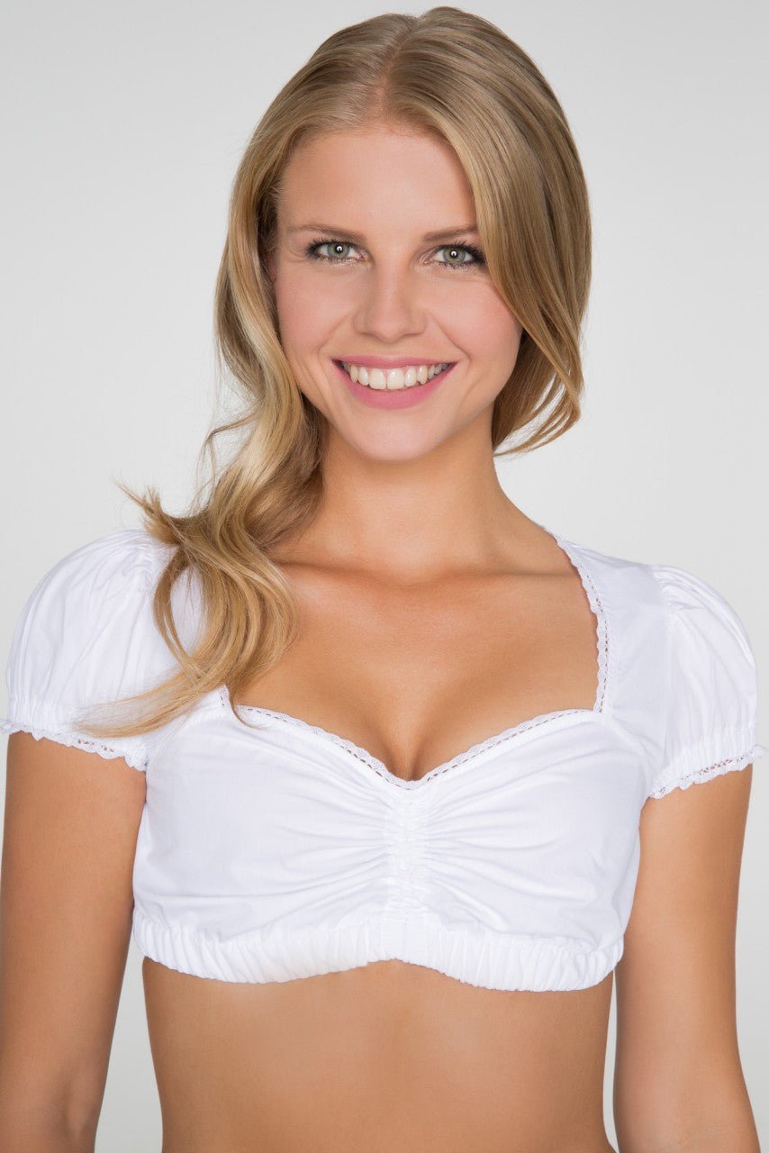 Dirndlbluse - Bluse Selma kurz Baumwolle - Dirndl.com
