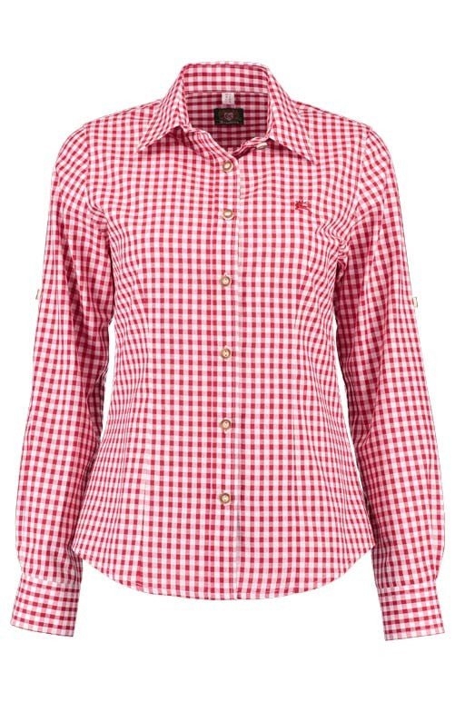 Trachtenbluse - Damenbluse Caroline rot - Dirndl.com