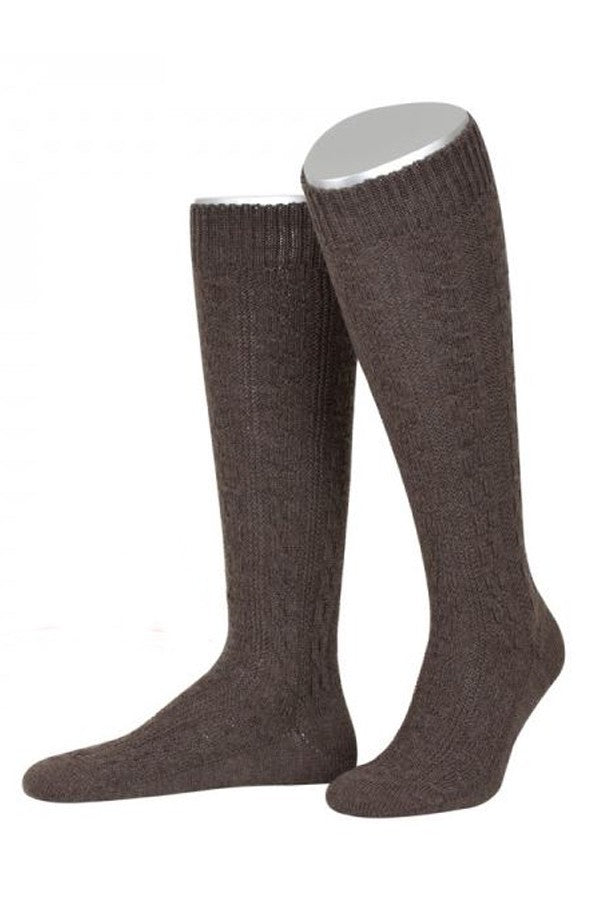Strumpf - Trachtenkniestrumpf in Dunkelbraun - Dirndl.com