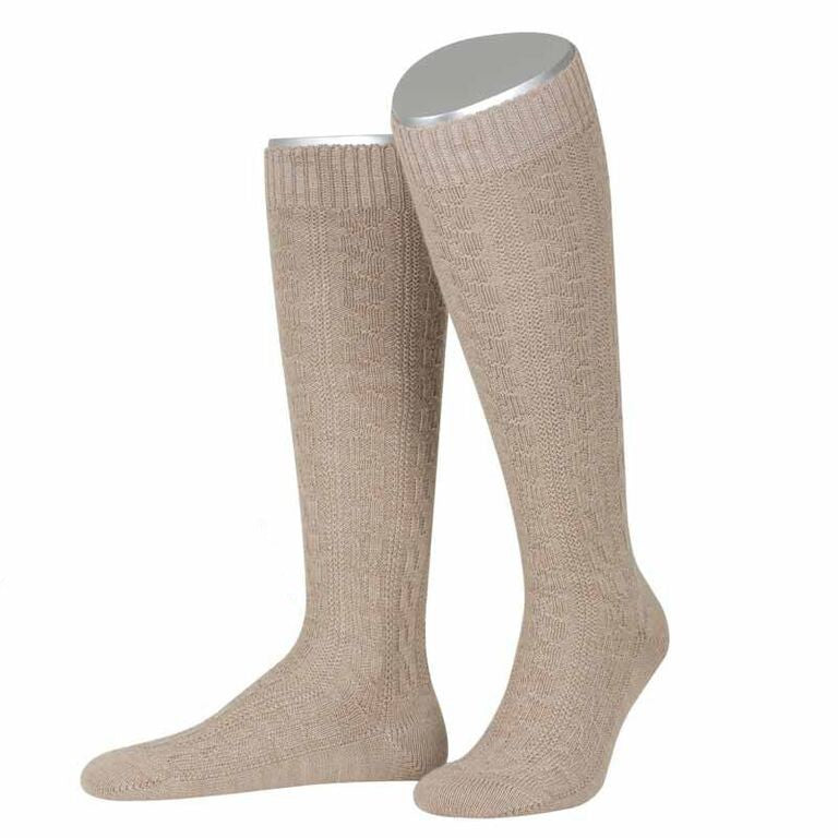 Strumpf - Trachtenkniestrumpf in Beige - Dirndl.com