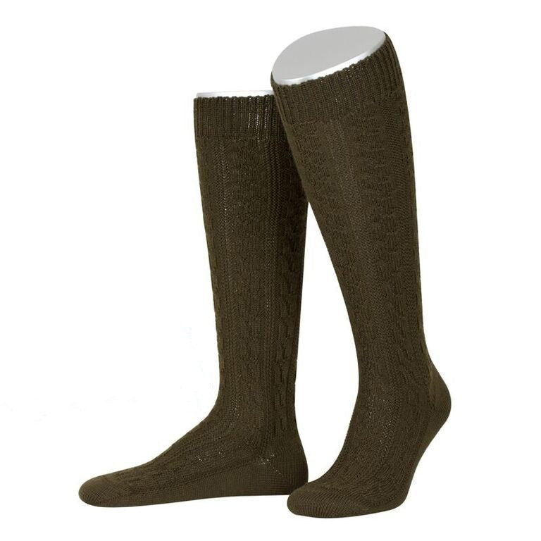 Strumpf - Trachtenkniestrumpf in Olive - Dirndl.com