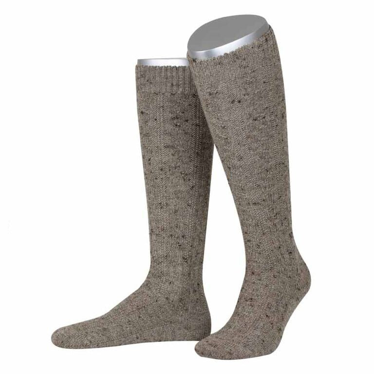 Strumpf - Trachtenkniestrumpf braunmeliert - Dirndl.com