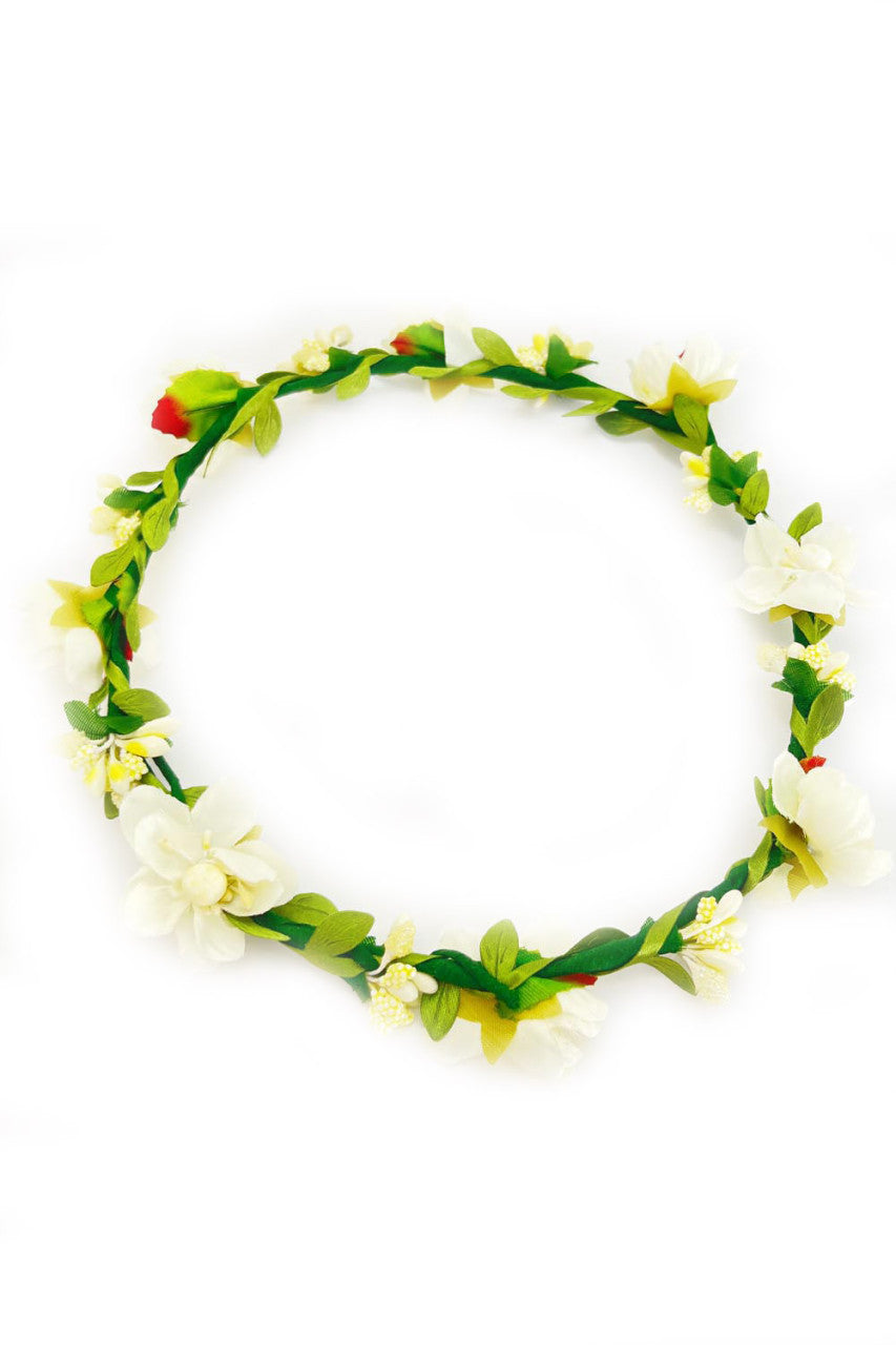 Couronne de cheveux clairs en blanc