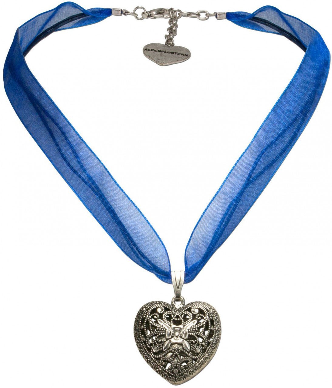 Kette - Organza Trachtenkette Viktoria blau - Dirndl.com