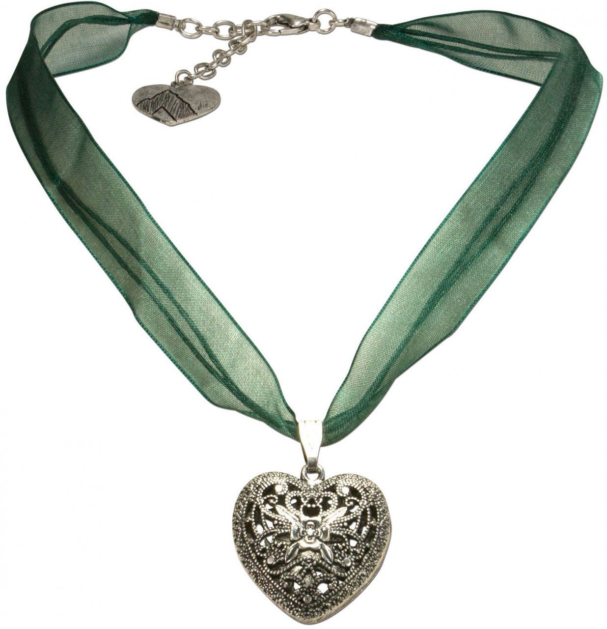 Kette - Organza Trachtenkette Viktoria grün - Dirndl.com