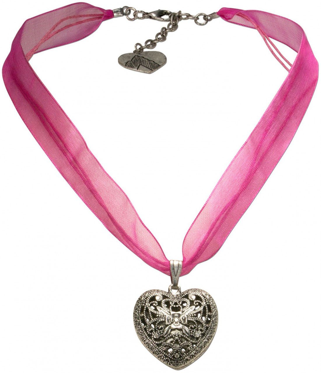 Kette - Organza Trachtenkette Viktoria pink - Dirndl.com