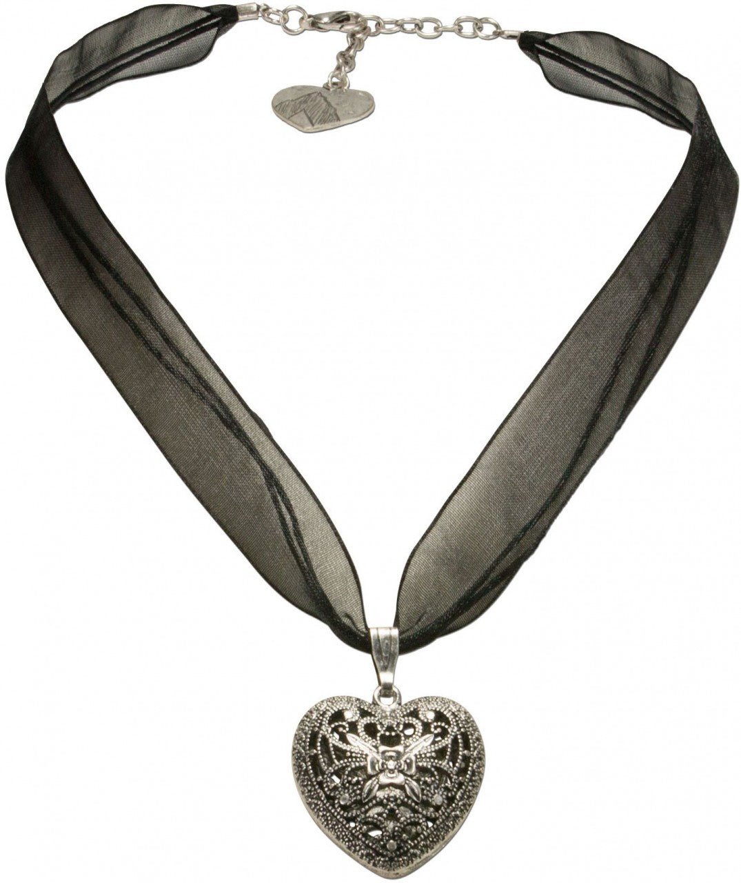 Kette - Organza Trachtenkette Viktoria schwarz - Dirndl.com