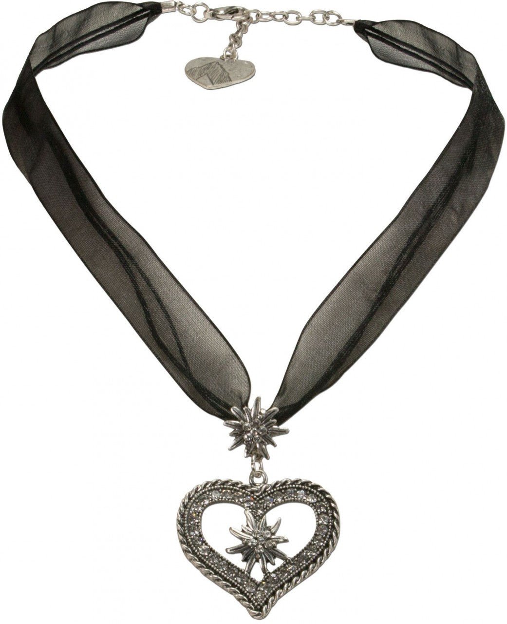 Kette - Organza Trachtenkette Maria schwarz - Dirndl.com