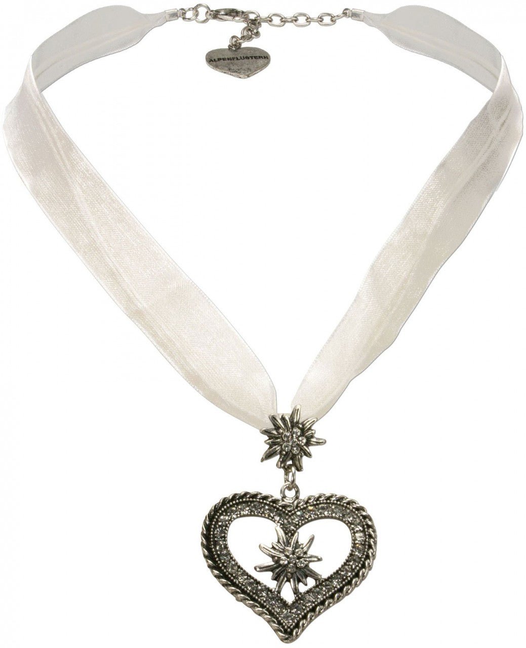 Kette - Organza Trachtenkette Maria weiß - Dirndl.com