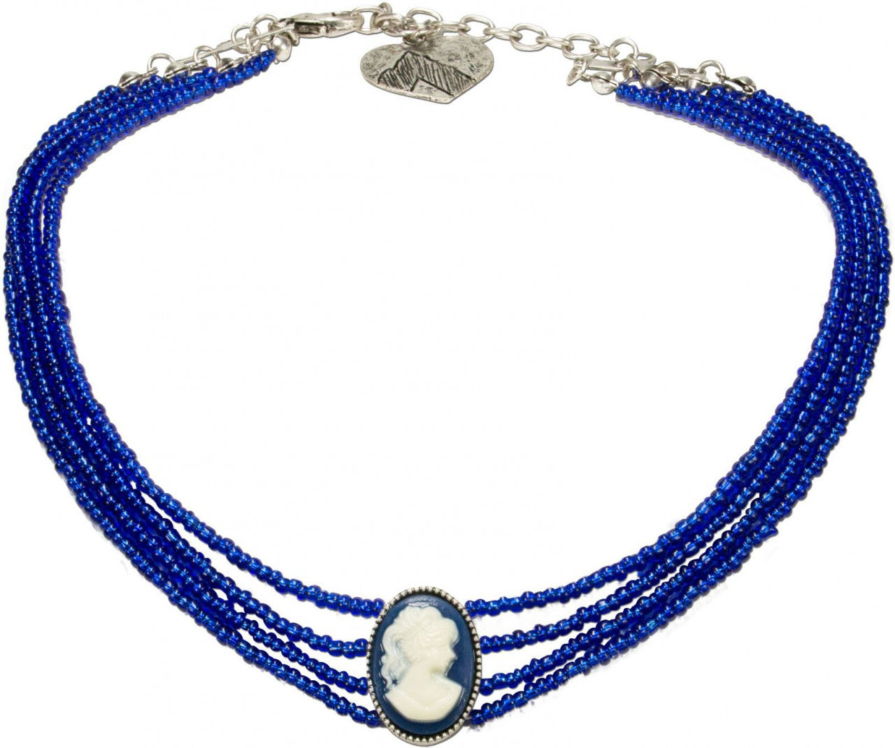 Collier ras de cou perles Sissi bleu