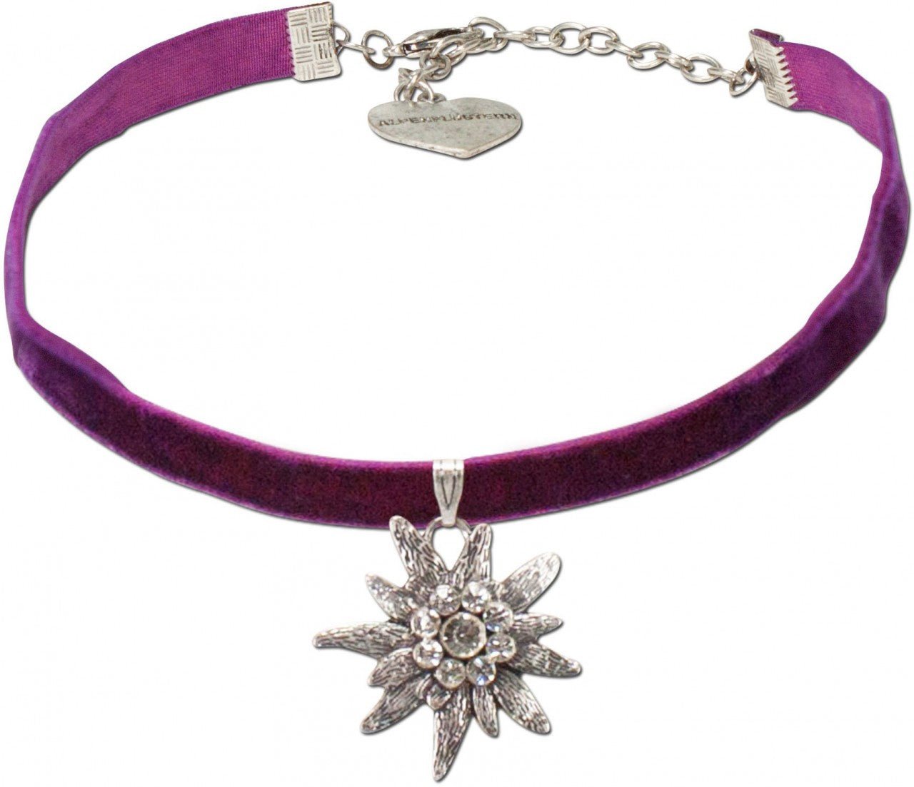 Kropfband - Samtkropfband Helene lila - Dirndl.com
