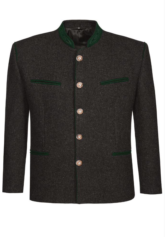 Trachtenjanker - Jacke Stachus anthrazit - Dirndl.com