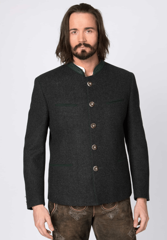 Trachtenjanker - Jacke Stachus anthrazit - Dirndl.com