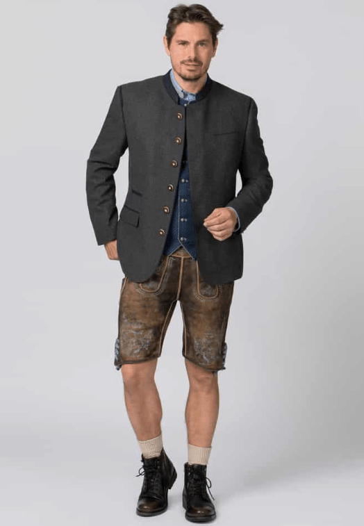 Trachtenjanker - Trachtenjacke Titus in grau - Dirndl.com