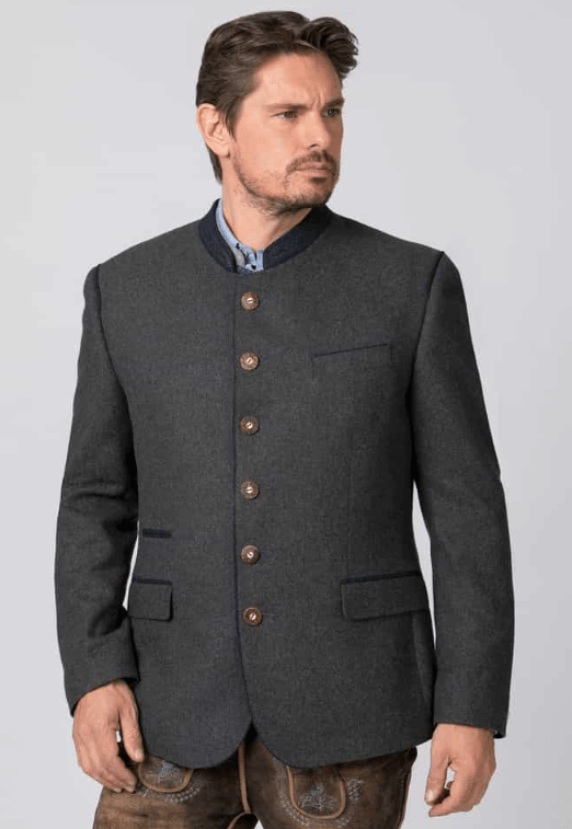 Trachtenjanker - Trachtenjacke Titus in grau - Dirndl.com