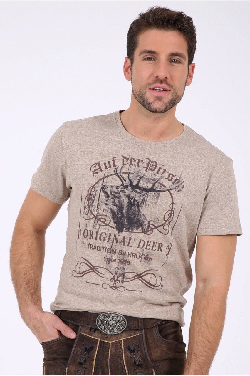 Trachtenshirt - T-Shirt Original Deer beige - Dirndl.com