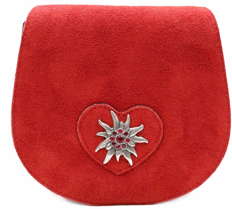 Umhängetasche Herz-Edelweiß rot
