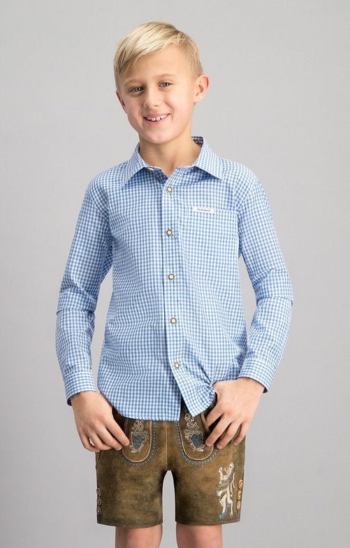 Trachtenhemd - Trachtenhemd Dave jr. in blau - Dirndl.com