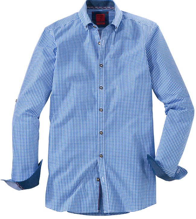 Chemise Olymp chemise traditionnelle bleu/blanc manches longues