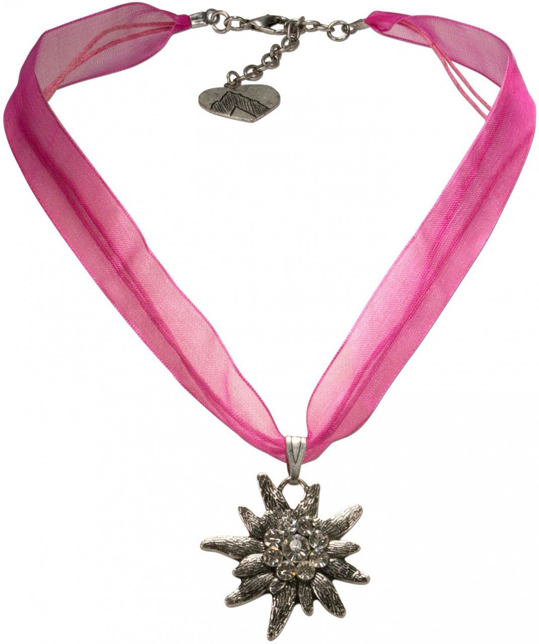 Kette - Organza Trachtenkette Theresa pink - Dirndl.com