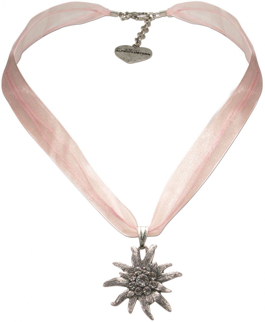 Kette - Organza Trachtenkette Theresa rosé - Dirndl.com