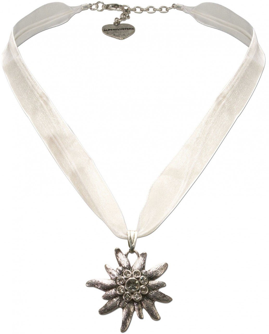 Kette - Organza Trachtenkette Theresa weiß - Dirndl.com
