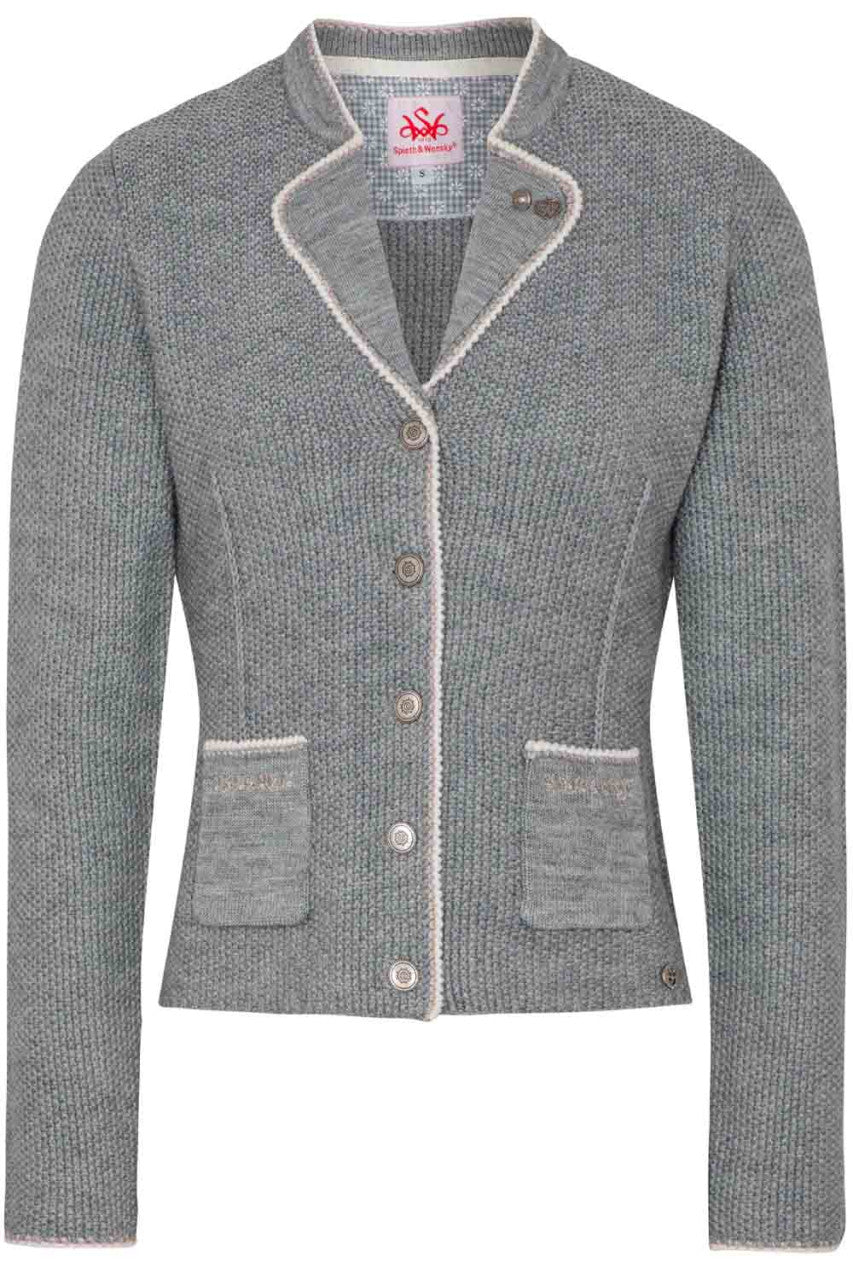 Trachtenstrickjacke - Strickjacke Aileen grau - Dirndl.com