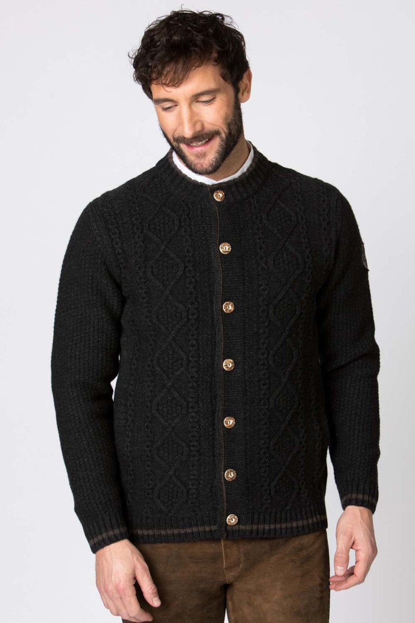 Trachtenstrickjacke - Trachtenstrickjacke Anton anthrazit - Dirndl.com