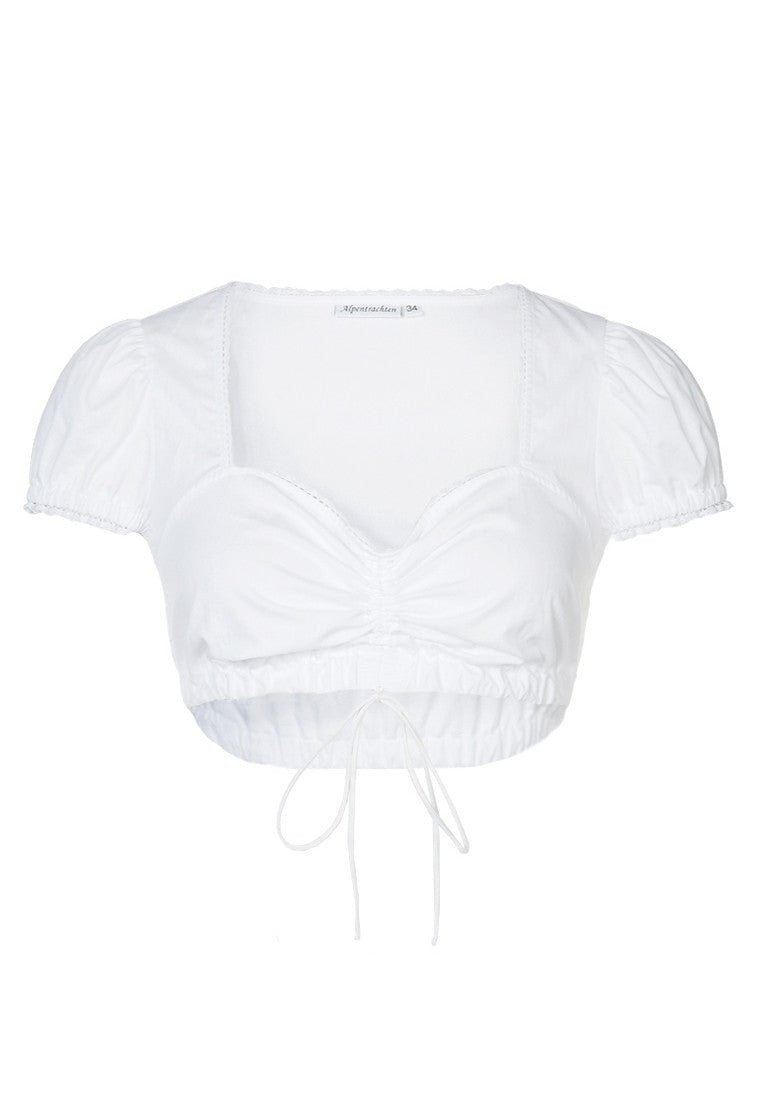 Dirndlbluse - Bluse Selma kurz Baumwolle - Dirndl.com