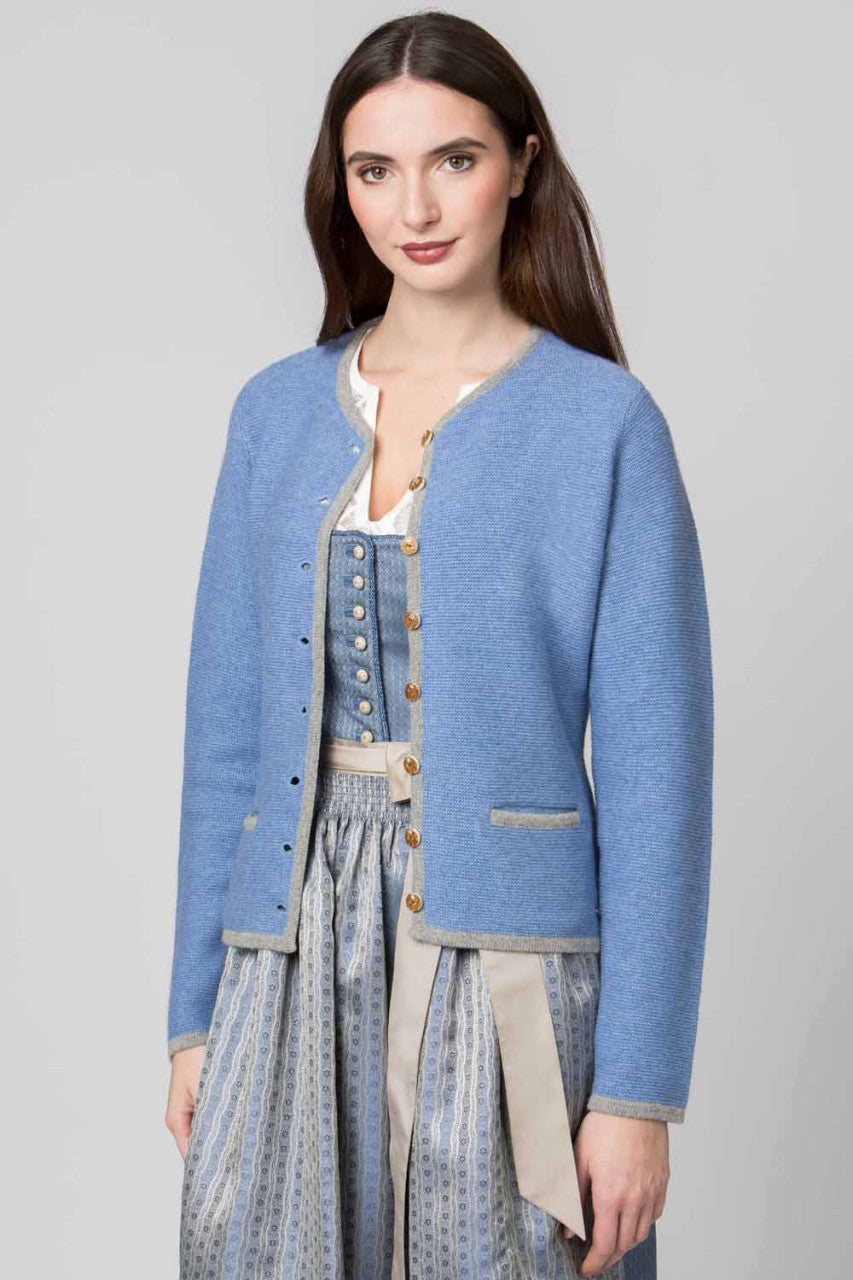 Cardigan traditionnel Caro bleu