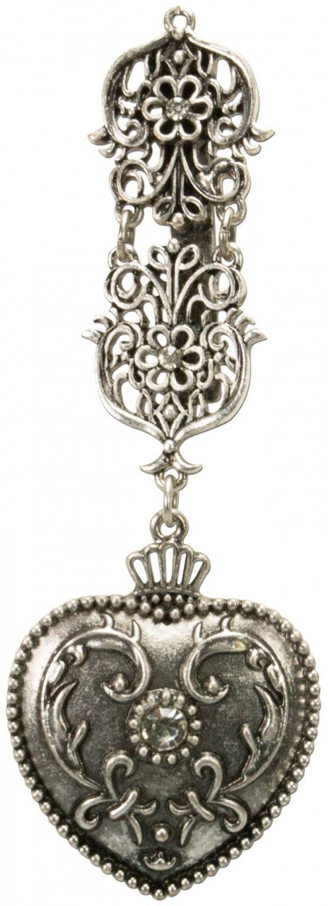 Broche de tablier Dirndl Marie vieil argent