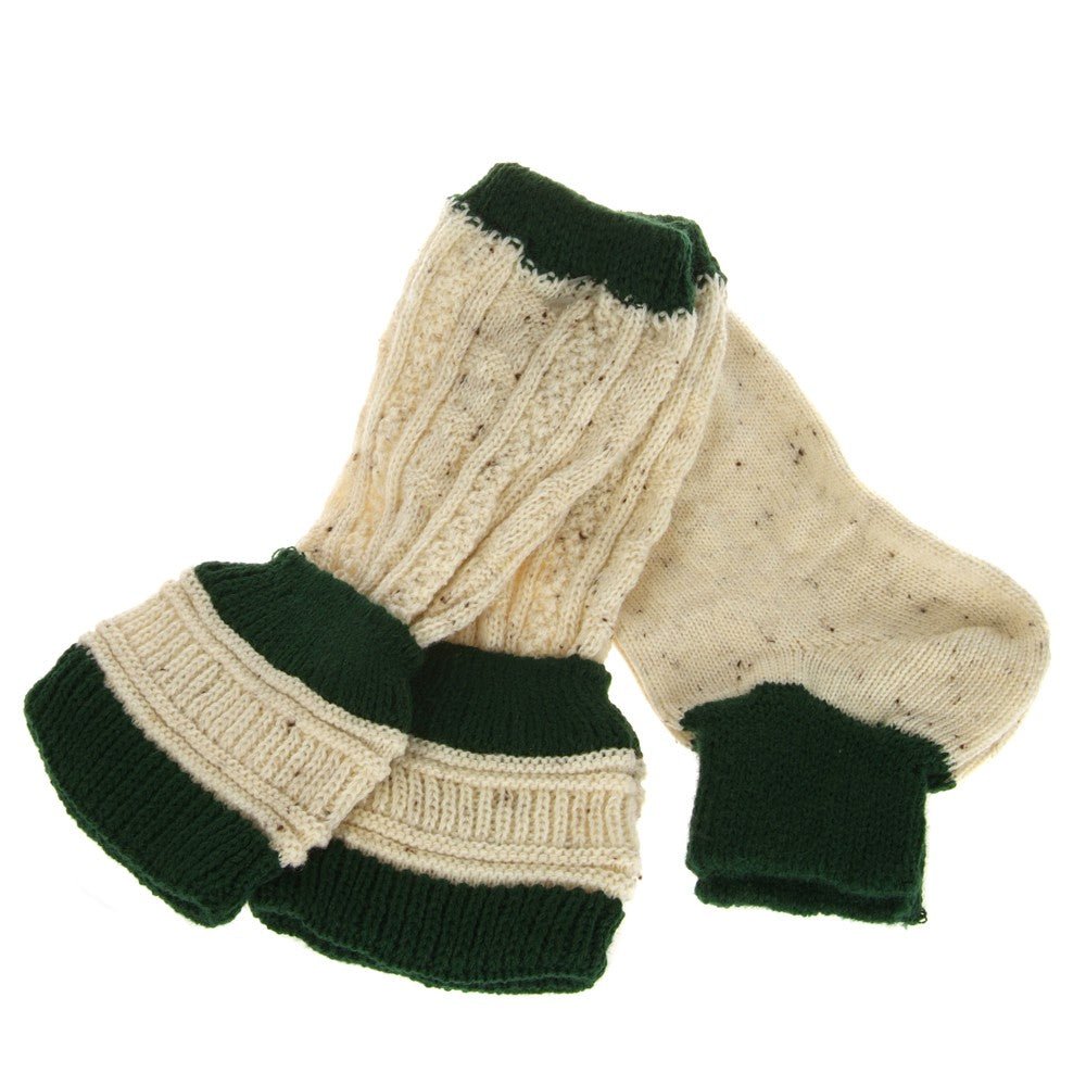Strumpf - Trachtensocken Loferl grün - natur - Dirndl.com