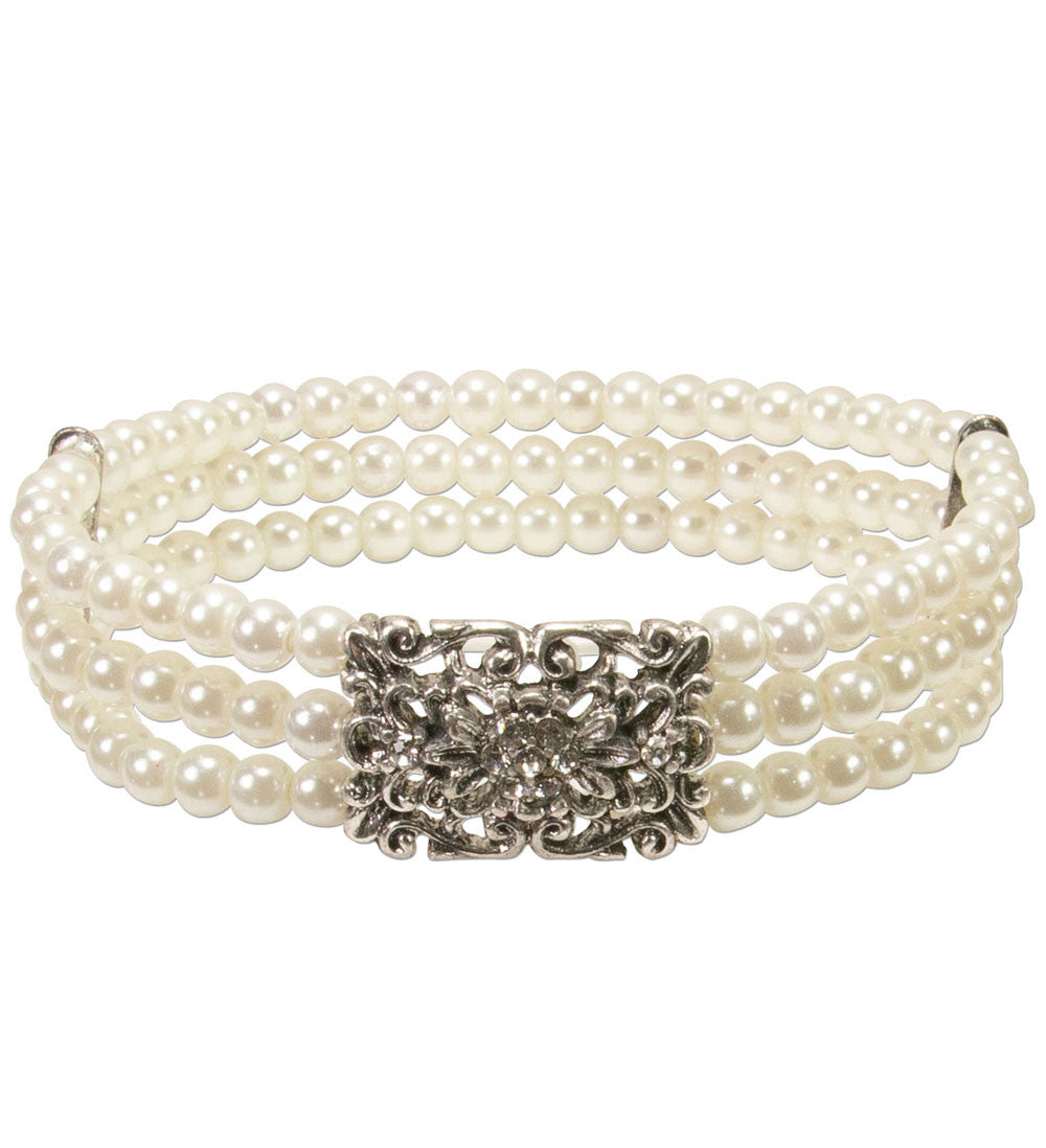 Perlen-Armband Edda creme