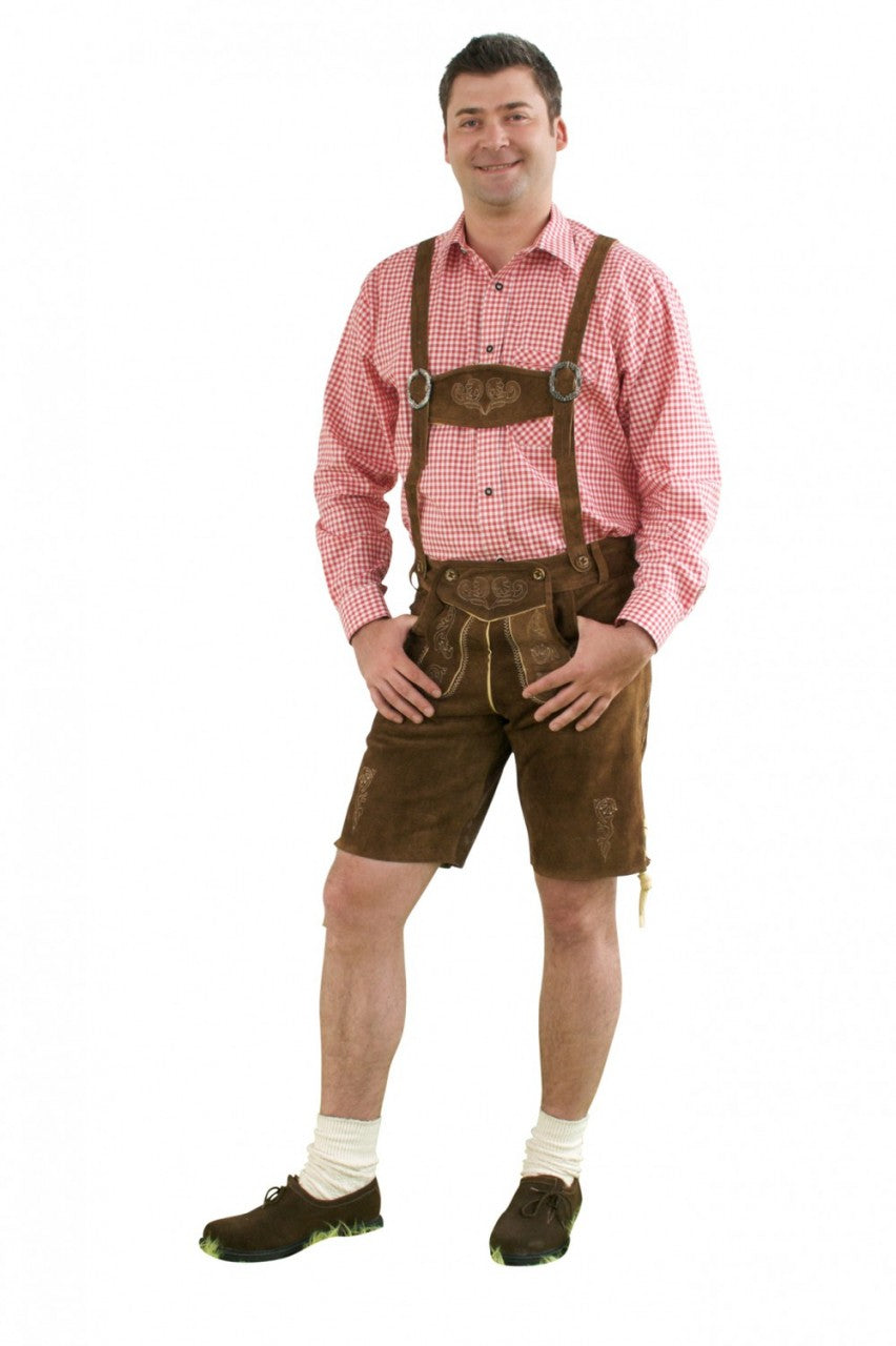 Pantalon en cuir Kaspar, marron moyen
