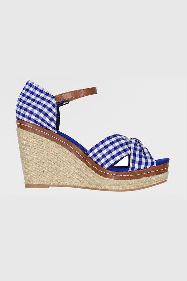 Trachtenschuh - Wedges Duchess blau - Dirndl.com
