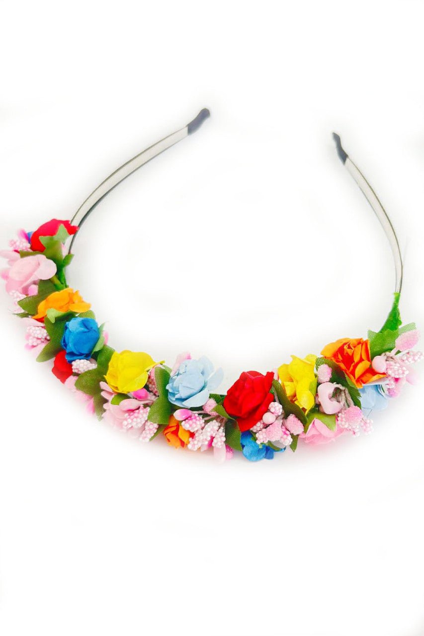 Haarreifen - Haarreif mit bunten Blüten - Dirndl.com