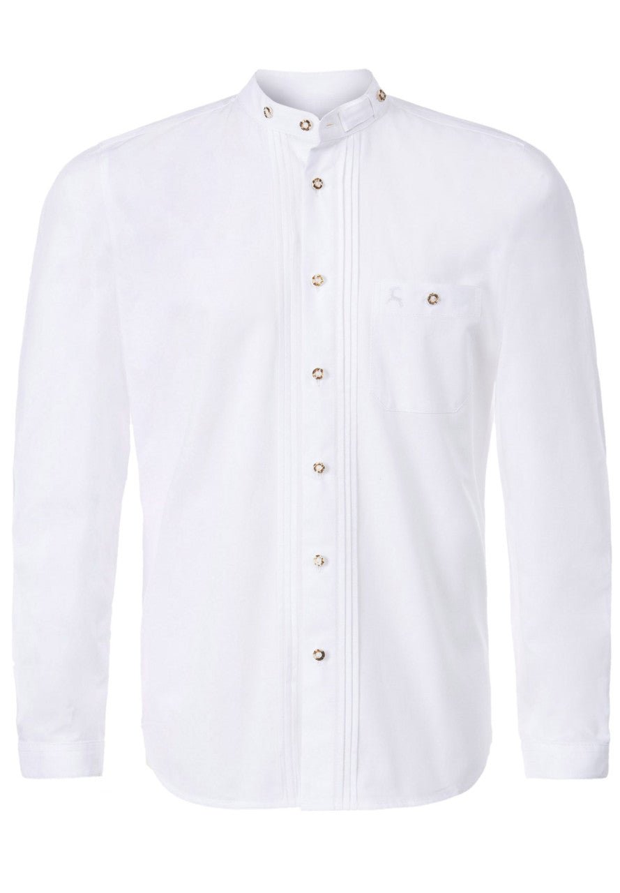 Trachtenhemd - Herrenhemd Leon weiß - Dirndl.com
